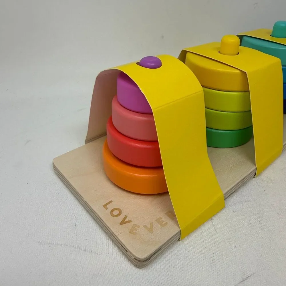 NEW Lovevery Twist and Pivot Pattern Puzzle Stacking Toy Toddler